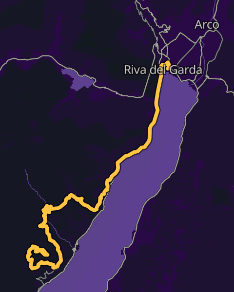 Lilafarbene AuraCurve Karten-Palette mit goldener Route