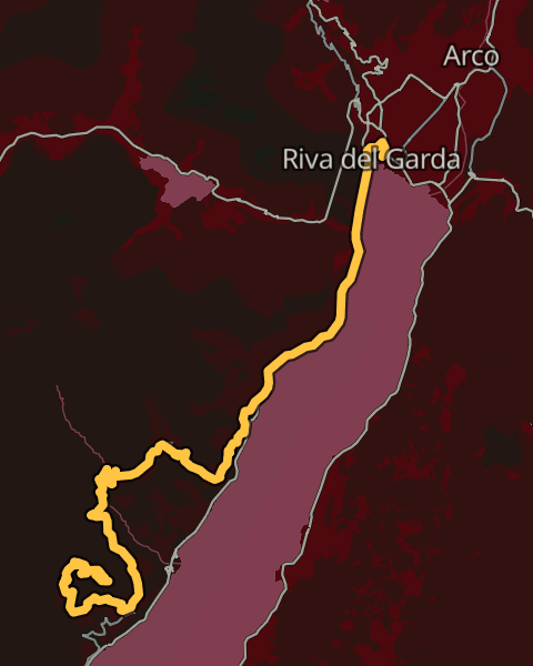 Rote AuraCurve Karten-Palette mit goldener Route